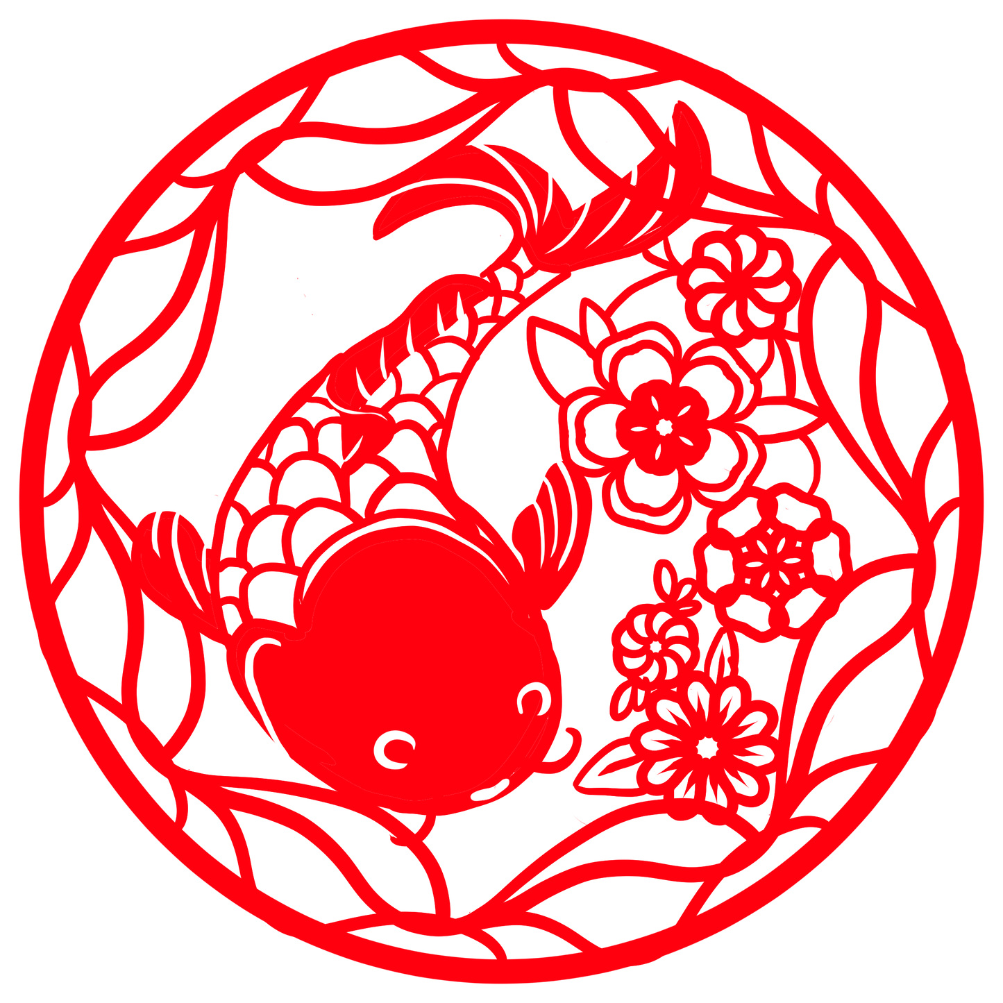 Red Vellum Lunar New Year's Paper Cutting