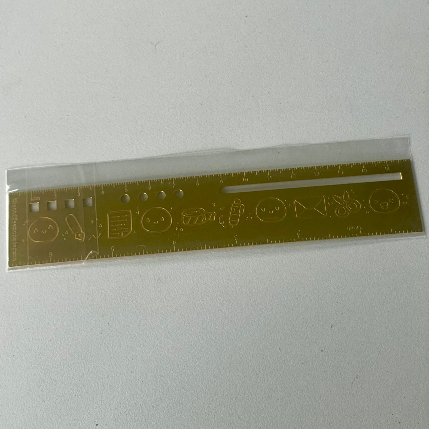 [LIMIT 1 PER PERSON] TheCoffeeMonsterzCO Brass Emotis & Doodles 2.0 Ruler