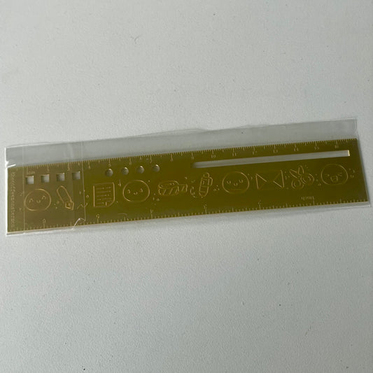 [LIMIT 1 PER PERSON] TheCoffeeMonsterzCO Brass Emotis & Doodles 2.0 Ruler